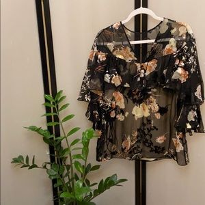 3.1 Phillip Lim | Floral Silk Blend Ruffle Blouse